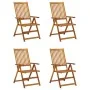 Sillas de jardín reclinables 4 uds madera maciza acacia cojines by , Garden chairs - Ref: Foro24-3065358, Price: 338,42 €, Di...
