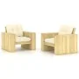 Sillas de jardín cojines 2 uds crema madera de pino impregnada von , Gartenstühle - Ref: Foro24-3065791, Preis: 395,38 €, Rab...