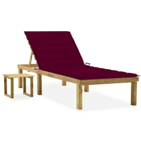 Tumbona de jardín con mesa y cojín de madera de pino impregnada von , Liegen - Ref: Foro24-3065843, Preis: 114,84 €, Rabatt: %