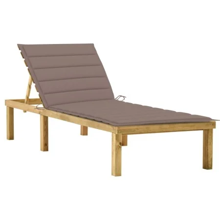 Tumbona con cojín gris taupé madera de pino impregnada von , Liegen - Ref: Foro24-3065857, Preis: 136,21 €, Rabatt: %