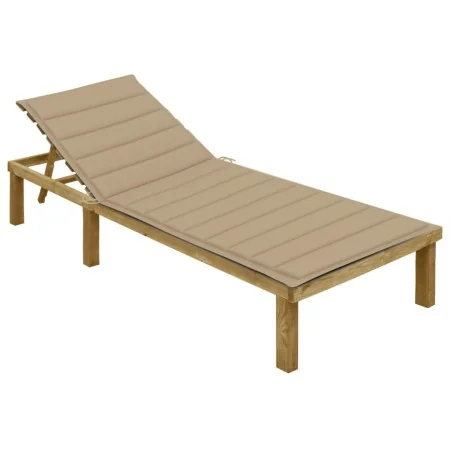 Tumbona con cojín beige madera de pino impregnada von , Liegen - Ref: Foro24-3065822, Preis: 126,84 €, Rabatt: %