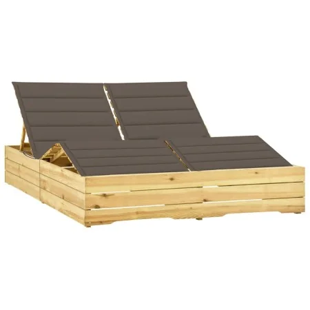 Tumbona doble y cojines gris taupé madera pino impregnada von , Liegen - Ref: Foro24-3065992, Preis: 298,16 €, Rabatt: %