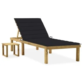 Tumbona de jardín con mesa y cojín de madera de pino impregnada von , Liegen - Ref: Foro24-3065841, Preis: 131,65 €, Rabatt: %
