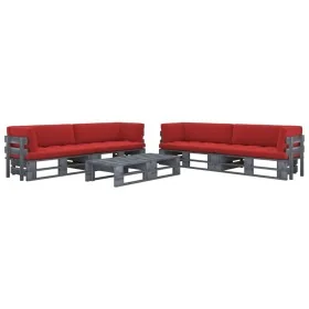 Muebles de palets 6 pzas y cojines madera pino impregnada gris von , Gartensets - Ref: Foro24-3066991, Preis: 623,07 €, Rabat...
