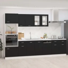 Juego de muebles de cocina 7 piezas madera de ingeniería negro von , Küchenschränke - Ref: Foro24-3067624, Preis: 599,75 €, R...