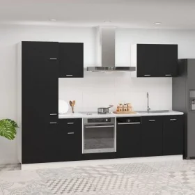 Juego de muebles de cocina 7 piezas madera de ingeniería negro de , Armarios de cocina - Ref: Foro24-3067632, Precio: 472,53 ...