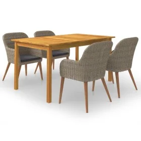 Juego de comedor para jardín 5 piezas marrón de , Conjuntos de jardín - Ref: Foro24-3067825, Precio: 594,40 €, Descuento: %