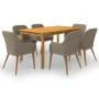 Juego de comedor para jardín 7 piezas marrón de , Conjuntos de jardín - Ref: Foro24-3067827, Precio: 841,75 €, Descuento: %