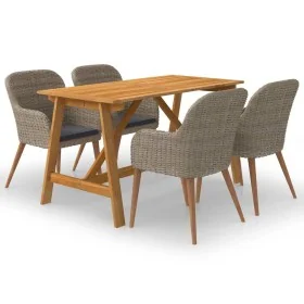 Juego de comedor para jardín 5 piezas marrón by , Garden sets - Ref: Foro24-3068774, Price: 612,18 €, Discount: %