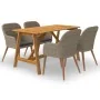 Juego de comedor para jardín 5 piezas marrón de , Conjuntos de jardín - Ref: Foro24-3068774, Precio: 612,03 €, Descuento: %