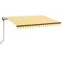 Toldo retráctil automático amarillo y blanco 350x250 cm by , Awnings - Ref: Foro24-3069088, Price: 403,57 €, Discount: %