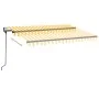 Toldo retráctil automático amarillo y blanco 350x250 cm by , Awnings - Ref: Foro24-3069088, Price: 403,57 €, Discount: %