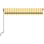 Toldo retráctil automático amarillo y blanco 350x250 cm by , Awnings - Ref: Foro24-3069088, Price: 403,57 €, Discount: %