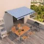 Toldo automático retráctil azul y blanco 400x350 cm by , Awnings - Ref: Foro24-3069186, Price: 444,89 €, Discount: %