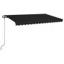 Toldo automático LED sensor de viento gris antracita 450x350 cm by , Awnings - Ref: Foro24-3069214, Price: 627,28 €, Discount: %