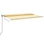 Toldo retráctil automático amarillo y blanco 500x350 cm de , Toldos - Ref: Foro24-3069228, Precio: 555,90 €, Descuento: %