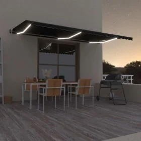 Toldo automático LED sensor de viento gris antracita 600x350 cm by , Awnings - Ref: Foro24-3069254, Price: 902,28 €, Discount: %