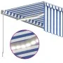 Toldo manual retráctil con persiana y LED azul y blanco 4,5x3 m by , Awnings - Ref: Foro24-3069441, Price: 412,49 €, Discount: %
