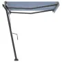 Toldo de pie automático azul y blanco 350x250 cm by , Awnings - Ref: Foro24-3069726, Price: 490,52 €, Discount: %
