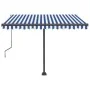 Toldo de pie automático azul y blanco 350x250 cm by , Awnings - Ref: Foro24-3069726, Price: 490,52 €, Discount: %