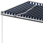 Toldo de pie automático azul y blanco 350x250 cm by , Awnings - Ref: Foro24-3069726, Price: 490,52 €, Discount: %