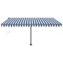 Toldo de pie automático azul y blanco 450x300 cm by , Awnings - Ref: Foro24-3069766, Price: 563,32 €, Discount: %