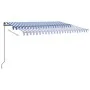 Toldo de pie automático azul y blanco 450x300 cm by , Awnings - Ref: Foro24-3069766, Price: 563,32 €, Discount: %
