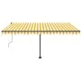 Toldo de pie automático amarillo y blanco 450x350 cm by , Awnings - Ref: Foro24-3069848, Price: 606,44 €, Discount: %