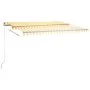 Toldo de pie automático amarillo y blanco 450x350 cm by , Awnings - Ref: Foro24-3069848, Price: 606,44 €, Discount: %