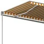 Toldo de pie automático amarillo y blanco 450x350 cm by , Awnings - Ref: Foro24-3069848, Price: 606,44 €, Discount: %