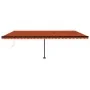 Toldo automático LED sensor de viento naranja marrón 600x350 cm by , Awnings - Ref: Foro24-3069895, Price: 999,70 €, Discount: %