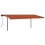 Toldo automático LED sensor de viento naranja marrón 6x3,5 m by , Awnings - Ref: Foro24-3070295, Price: 1,00 €, Discount: %
