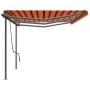 Toldo automático LED sensor de viento naranja marrón 6x3,5 m by , Awnings - Ref: Foro24-3070295, Price: 1,00 €, Discount: %
