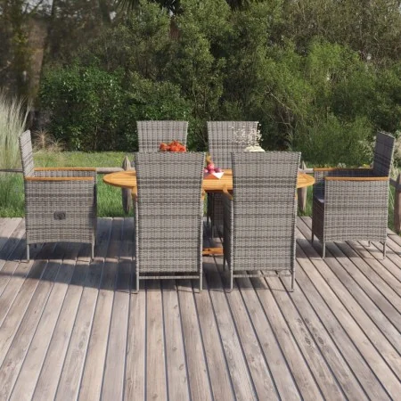 Juego de comedor de jardín 7 piezas ratán sintético gris by , Garden sets - Ref: Foro24-3070767, Price: 1,00 €, Discount: %