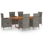 Juego de comedor de jardín 7 piezas ratán sintético gris by , Garden sets - Ref: Foro24-3070767, Price: 1,00 €, Discount: %