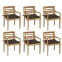Sillas Batavia 6 unidades madera maciza de teca con cojines de , Sillas de jardín - Ref: Foro24-3073345, Precio: 746,03 €, De...