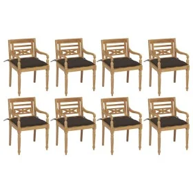 Sillas Batavia 8 unidades madera maciza de teca con cojines von , Gartenstühle - Ref: Foro24-3073372, Preis: 1,00 €, Rabatt: %