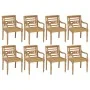 Sillas Batavia 8 unidades madera maciza de teca con cojines by , Garden chairs - Ref: Foro24-3073372, Price: 1,00 €, Discount: %