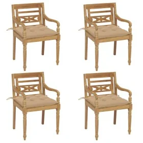 Sillas Batavia 4 unidades madera maciza de teca con cojines von , Gartenstühle - Ref: Foro24-3073313, Preis: 492,12 €, Rabatt: %