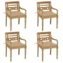 Sillas Batavia 4 unidades madera maciza de teca con cojines by , Garden chairs - Ref: Foro24-3073313, Price: 492,12 €, Discou...