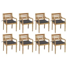 Sillas Batavia 8 unidades madera maciza de teca con cojines von , Gartenstühle - Ref: Foro24-3073364, Preis: 1,00 €, Rabatt: %