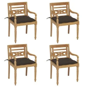 Sillas Batavia 4 unidades madera maciza de teca con cojines von , Gartenstühle - Ref: Foro24-3073318, Preis: 492,13 €, Rabatt: %