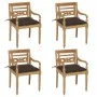 Sillas Batavia 4 unidades madera maciza de teca con cojines von , Gartenstühle - Ref: Foro24-3073318, Preis: 492,12 €, Rabatt: %