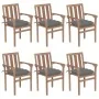 Sillas de jardín apilables 6 uds madera maciza teca con cojines by , Garden chairs - Ref: Foro24-3073422, Price: 760,00 €, Di...