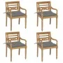 Sillas Batavia 4 unidades madera maciza de teca con cojines de , Sillas de jardín - Ref: Foro24-3073311, Precio: 492,12 €, De...