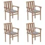 Sillas de jardín apilables 4 uds madera maciza teca con cojines von , Gartenstühle - Ref: Foro24-3073393, Preis: 492,48 €, Ra...