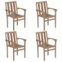 Sillas de jardín apilables 4 uds madera maciza teca con cojines von , Gartenstühle - Ref: Foro24-3073393, Preis: 492,48 €, Ra...