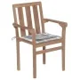 Sillas de jardín apilables 4 uds madera maciza teca con cojines von , Gartenstühle - Ref: Foro24-3073393, Preis: 492,48 €, Ra...