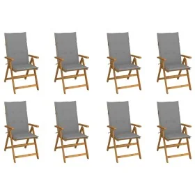 Sillas de jardín plegables y cojines 8 uds madera maciza acacia by , Garden chairs - Ref: Foro24-3075055, Price: 647,07 €, Di...