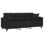 Sofá de 3 plazas con cojines tela de microfibra negro 180 cm by , Sofas - Ref: Foro24-3200980, Price: 349,82 €, Discount: %